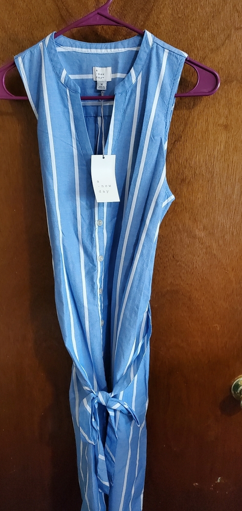 2 for $12 Blue and white striped midi dress